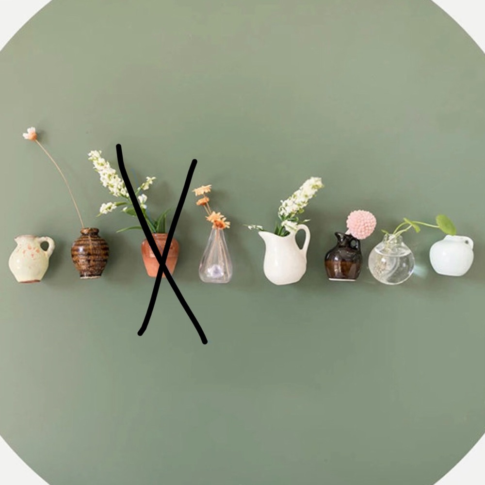 Mini vase magnets set